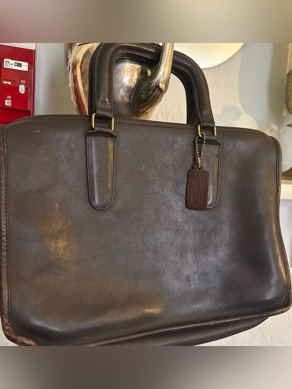 VINTAGE COACH BROWN LEATHER BONNIE CASHIN SLIM SATCHEL too Handel mocha brown - Picture 4 of 12